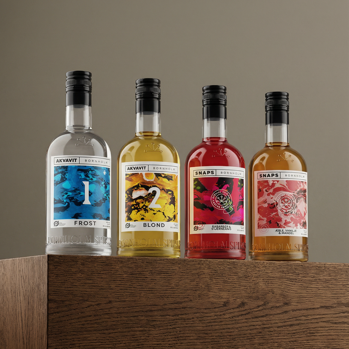 Snapsepakken gaveæske med 8 x 5 cl – smagekasse fra Bornholm Spirits