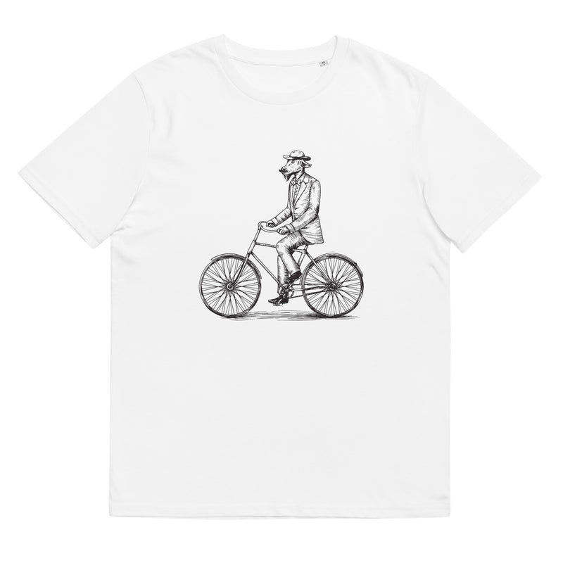 Mr. Goat on a bike