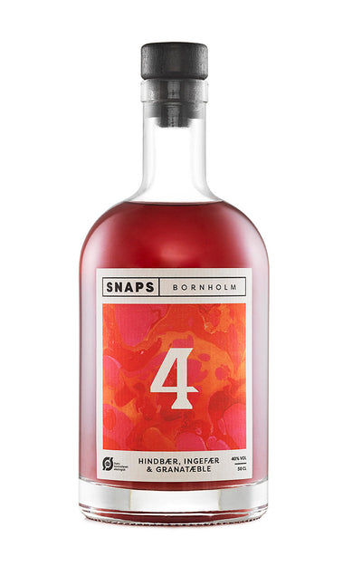 No. 4 Hindbær, Ingefær & Granatæble Snaps 40% - 50 cl